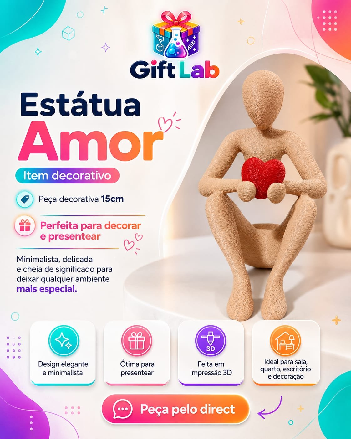 Estatua coracao na mão